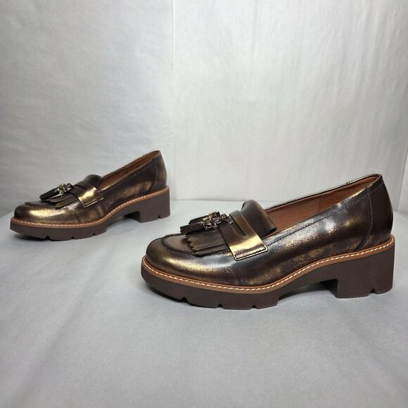 Naturalizer Shoes - NWT Naturalizer Desmond Kiltie Bronze Lug Sole Leather Loafers